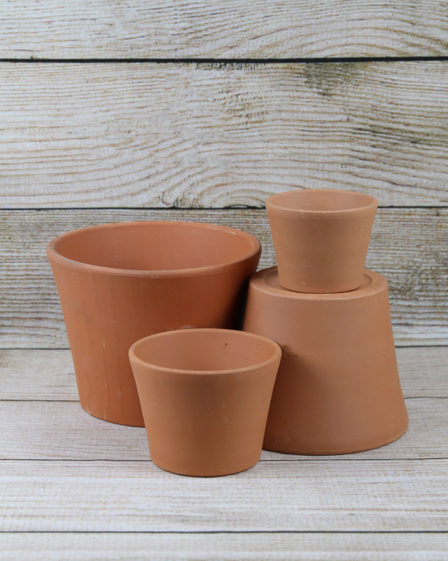 Deroma Plant Pot, Brown Terra Cotta Clay, 3-In.