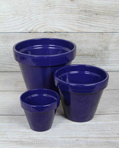 large ceramic glazed plant pots 8821 Glossy Cylindrical Planter